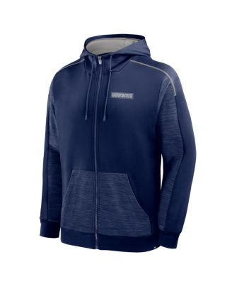 Men's Navy Dallas Cowboys Checkdown Pass Full-Zip Hoodie