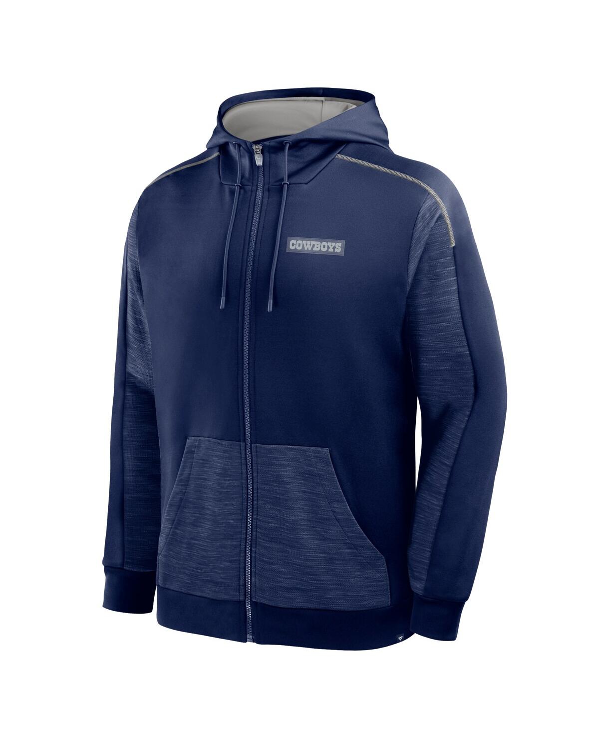 Fanatics Men's Navy Dallas Cowboys Checkdown Pass Full-zip Hoodie In Blue