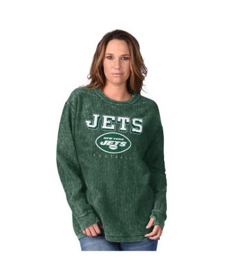 G-III 4Her by Carl Banks - Women's Green New York Jets Comfy Cord Pullover Sweatshirt