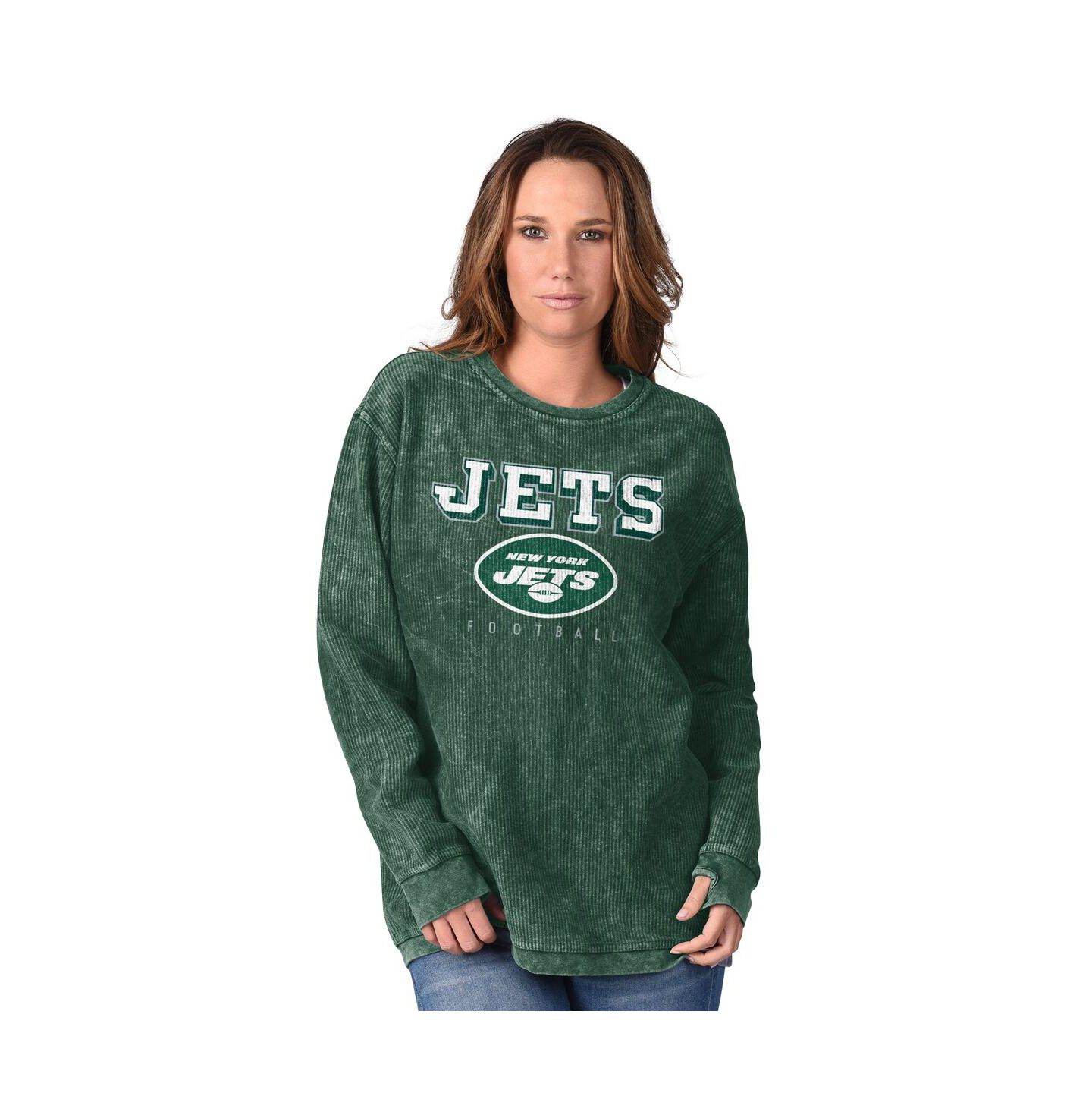 Женская толстовка G-III 4Her by Carl Banks Green New York Jets Comfy Cord Pullover — фото 1