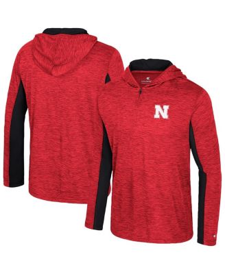 Colosseum - Men's Red Nebraska Huskers Always Sunny Quarter-Zip Hoodie