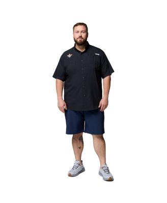 Men's Black Texas Longhorns Big Tall Tamiami Omni-Shade Button-Down Shirt