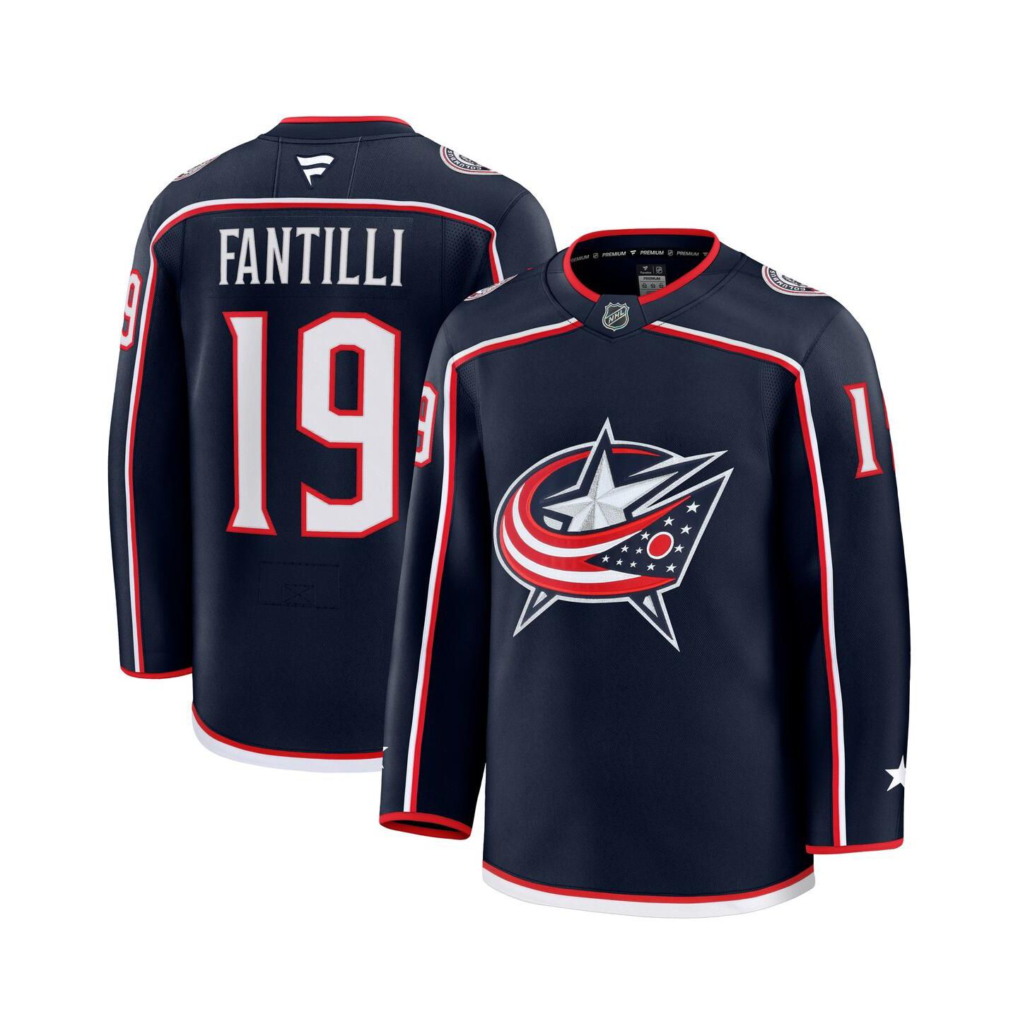 Мужские куртки Fanatics Adam Fantilli Navy Columbus Blue Jackets Home Premium Jersey — фото 1