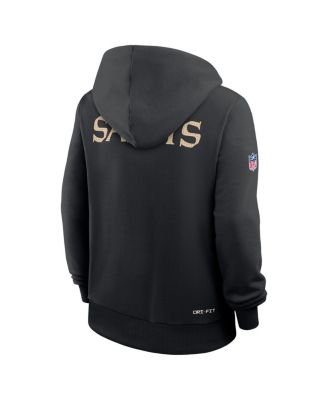 Women's Black New Orleans Saints Sideline Standard Issue&nbsp;Initial Home&nbsp;Dri-FIT Hoodie
