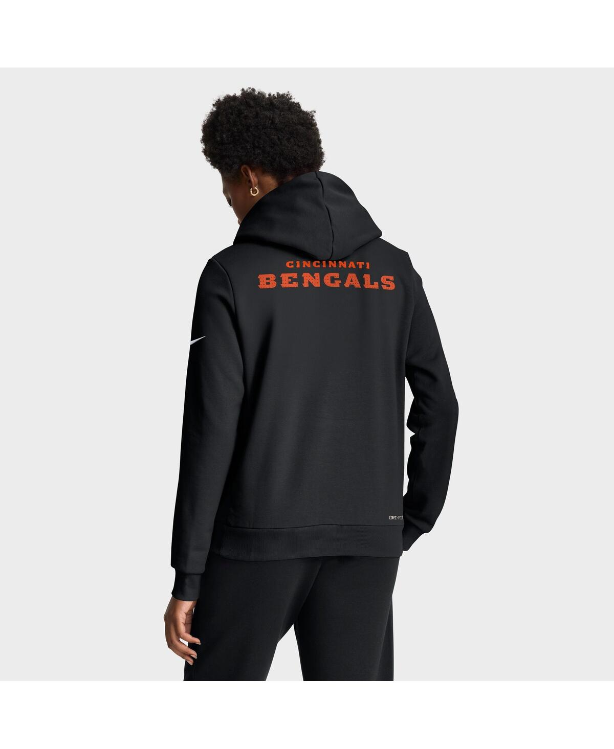 Nike Cincinnati Bengals Sideline  Women's Dri-fit Nfl Pullover Hoodie In Black
