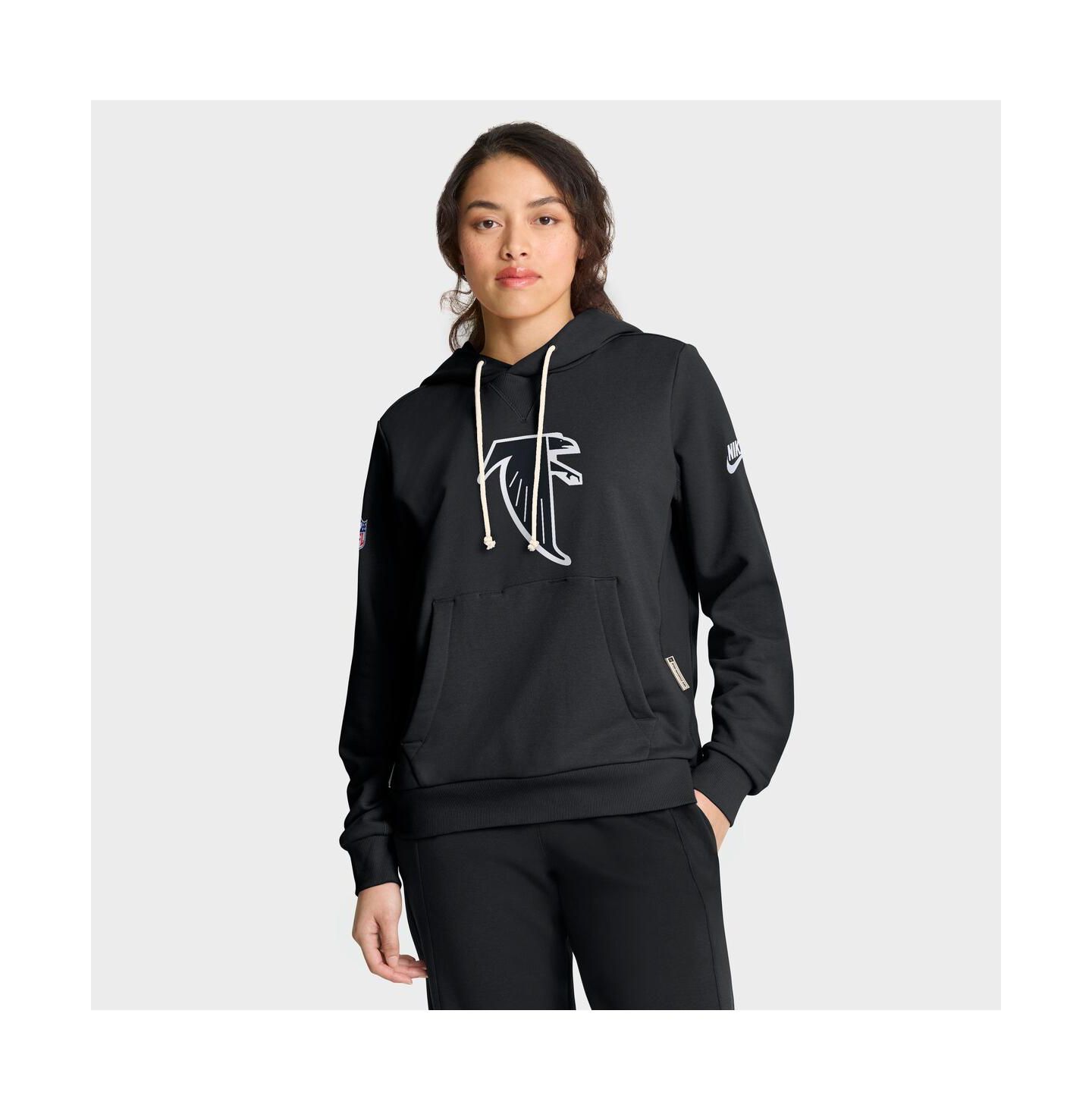 Женское худи Nike Black Atlanta Falcons Throwback Sideline Standard Issue Dri-FIT — фото 1