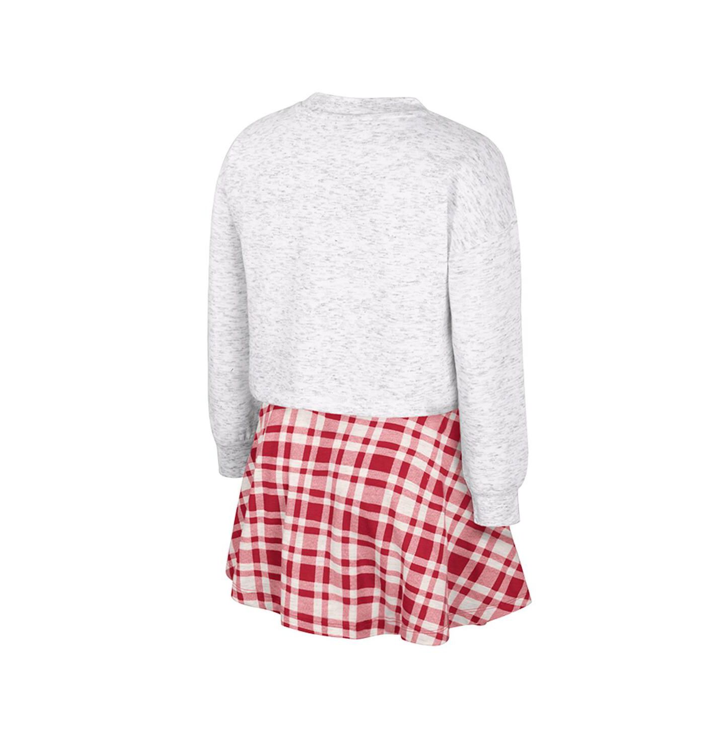 Colosseum Big Girls 2-Piece Gray Alabama Crimson Tide Marceline Plaid Skirt and Top Set — фото 3