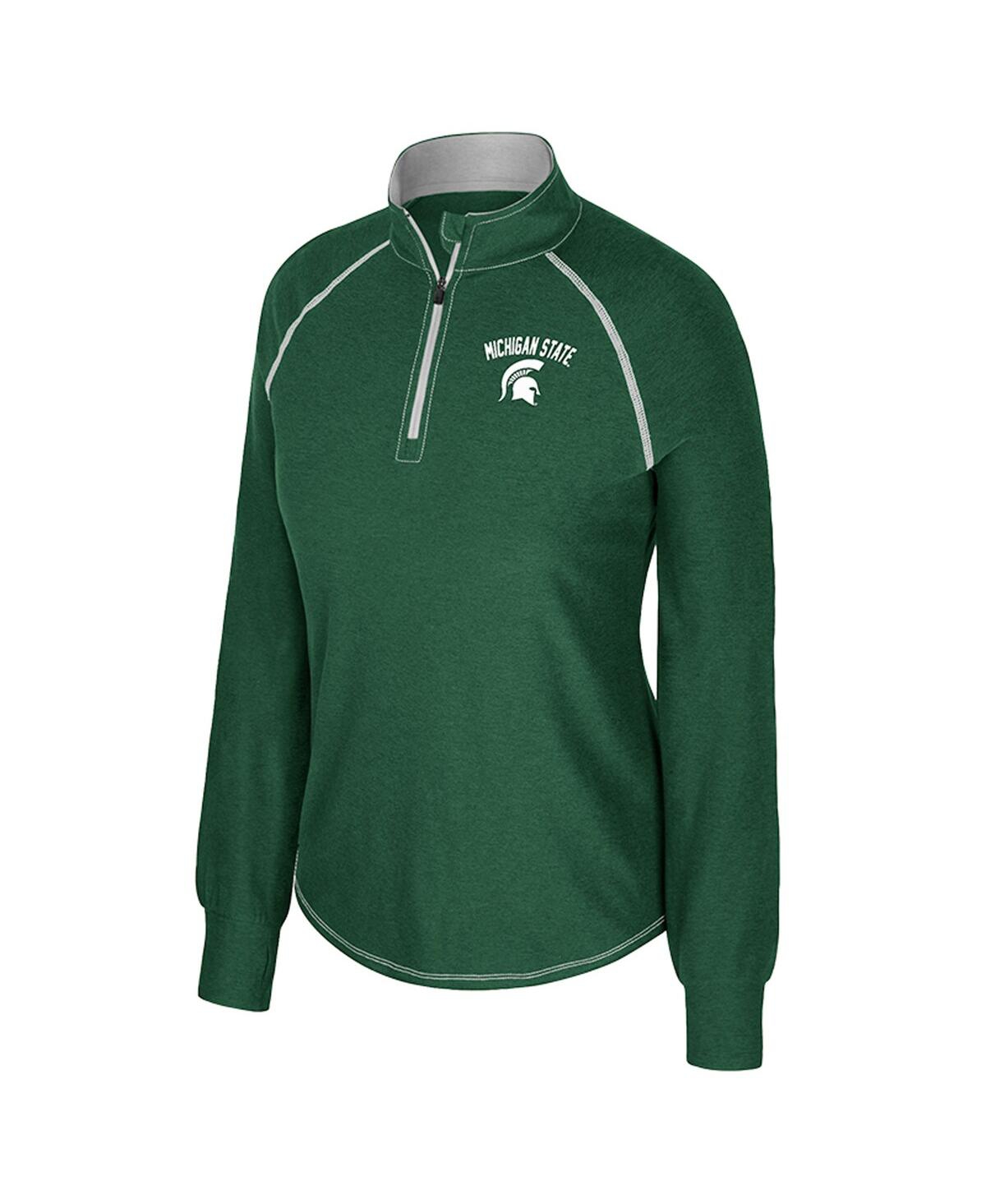 Colosseum Women's Green Notre Dame Fighting Irish Bikram Raglan Quarter-zip Sweatshirt In Green