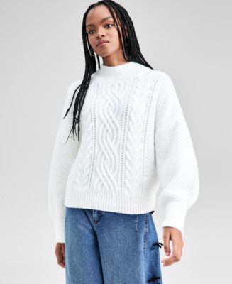 And Now This Women's Cable-Knit Mock-Neck Sweater, Macy's