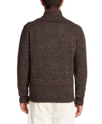 Men's Fuzzy Quarter Zip Long Sleeve Sweater
