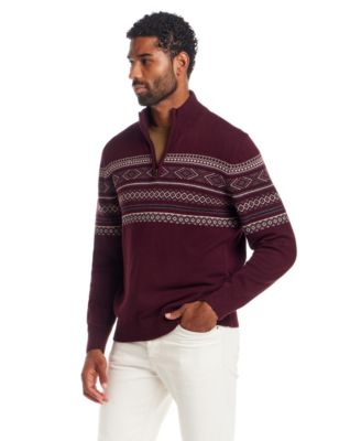 Men's Fair Isle Quarter-Zip Sweater