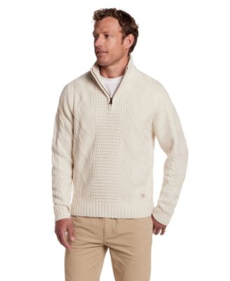 Men's Cable-Knit Quarter-Zip Sweater