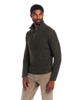 Men's Textured Mixy Fabric Mock Neck Sweater