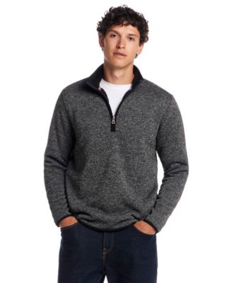 Men's Fleece Quarter Zip Sweater with Sherpa