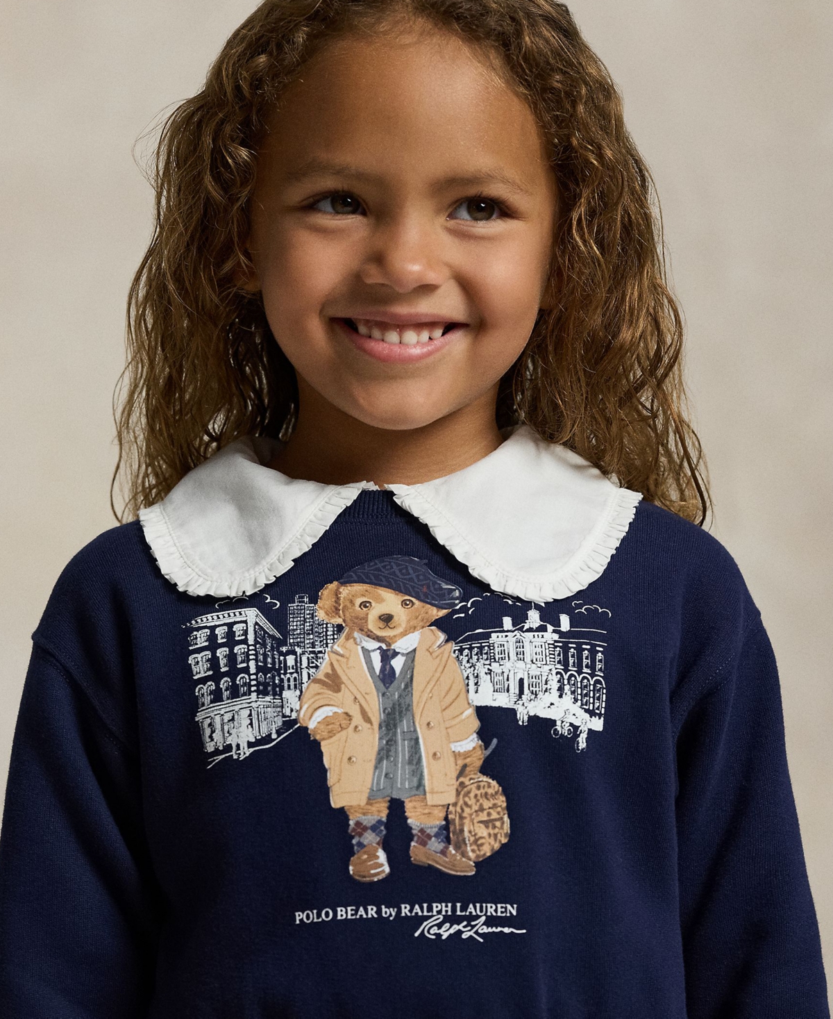 Polo Ralph Lauren Girls 2T-6X Bear Fleece Sweatshirt Dress