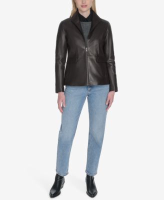 Women's Zip-Front Leather Jacket