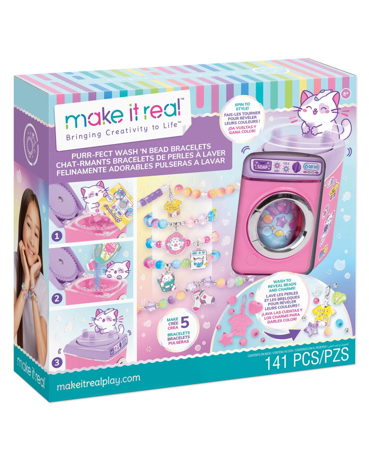 Make It Real Purr-fect Wash 'n Bead Bracelets In Multi