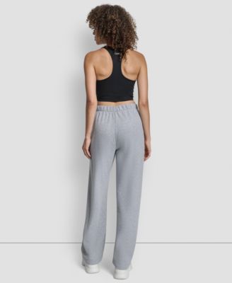 Women's Flocked Logo Boyfriend Open Leg Pants