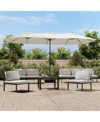 Garden Parasol Sand White Polyester Large Garden Parasol