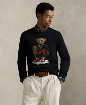 Polo Ralph Lauren - Men's Bear Print Crewneck Long Sleeve Sweater