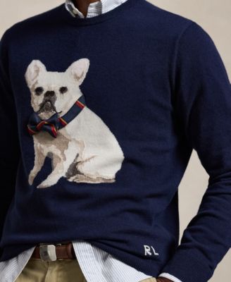 Men's Dog-Intarsia Cashmere Sweater