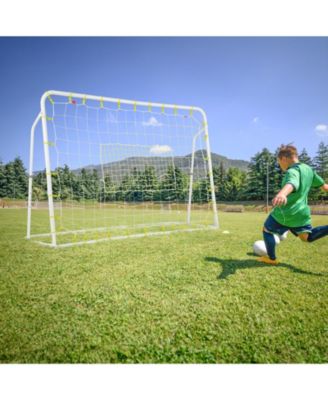 2-in-1 Kids Soccer Rebounder and Soccer Goal with Adjustable Height-White