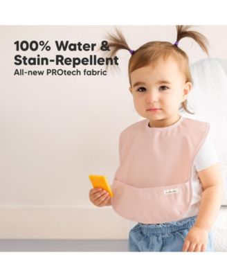 3-Pack Waterproof Baby Bibs for Eating, Lightweight, Mess Proof Toddler Bibs with Food Catcher