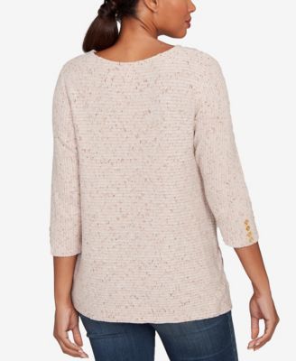 Petite Speckled Heather Rib Knit Top