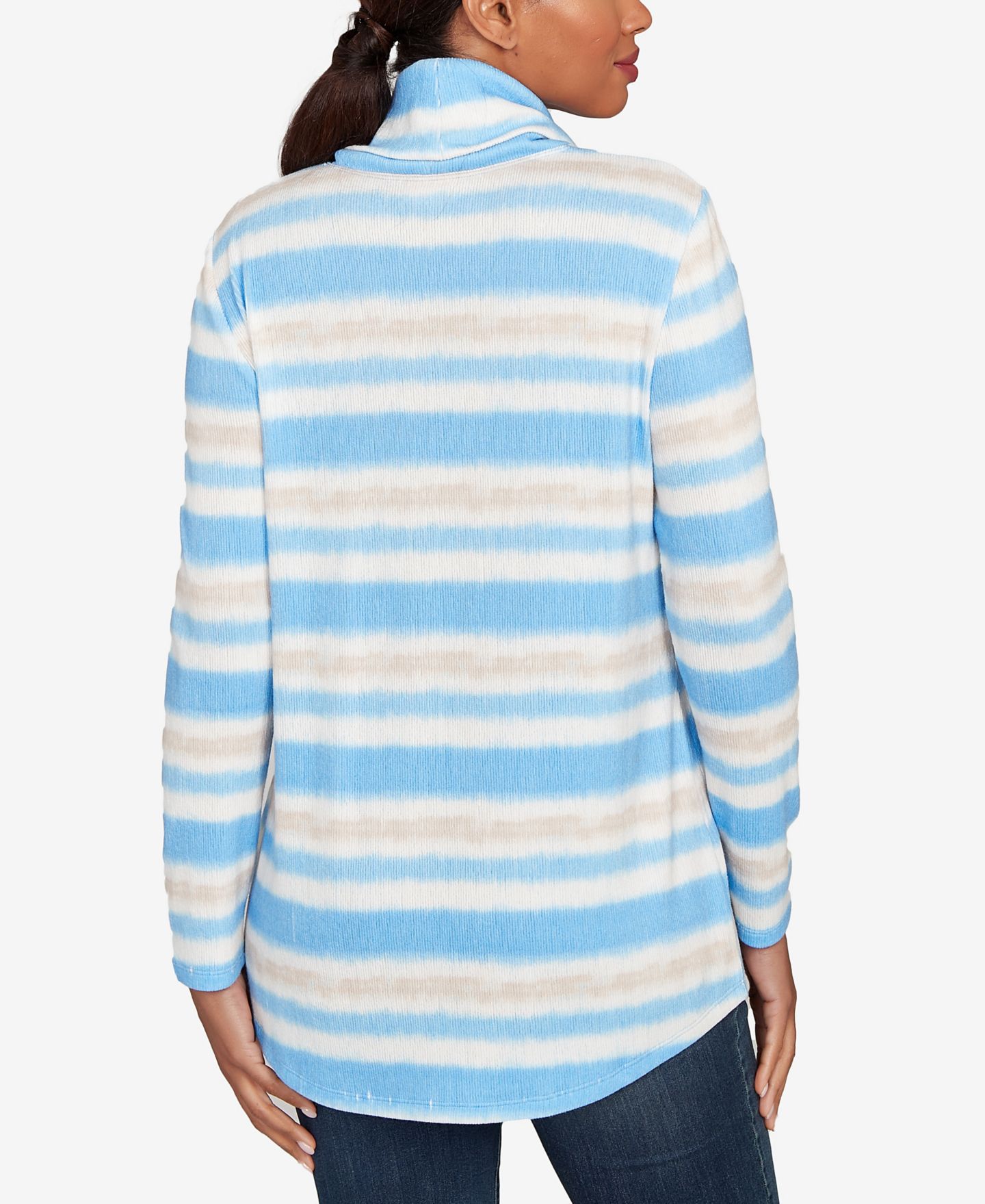 Женский топ Ruby Rd. Petite Ribbed Stripe Patch Pocket Knit, цвет: Разноцветный — фото 5