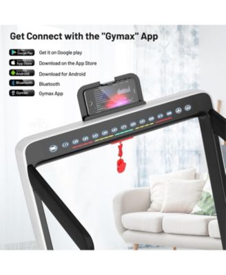 2-in-1 Electric Motorized Health and Fitness Folding Treadmill with Dual Display and Speaker-White