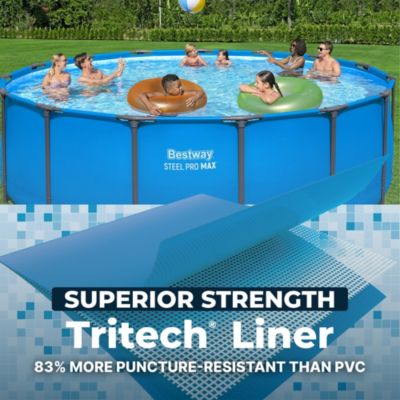 Steel Pro MAX 15' x 48" Round Above Ground Swimming Pool for Backyard