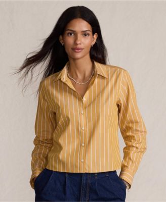 Women's No Iron Boxy Cropped Shirt