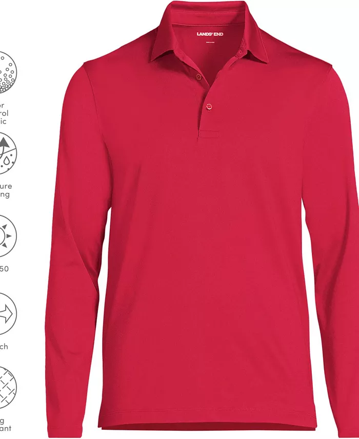 Men's Rapid Dry Long Sleeve Modern Fit Polo - thumbnail 4