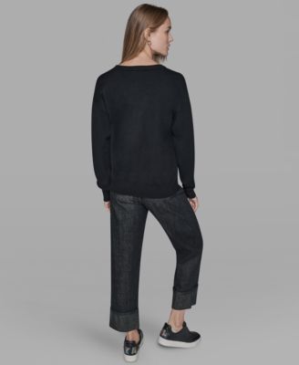 Petite Choupette with Sunglasses Printed Long Sleeve Sweater