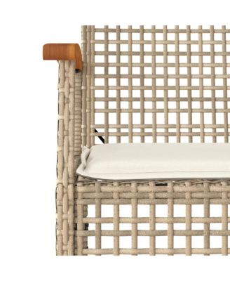 Garden Chair Set of 2 Beige and Brown PE rattan Medium