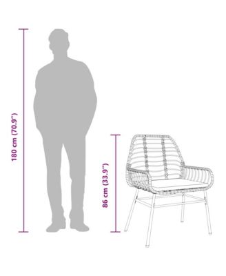 Garden Chair Black PE Rattan Standard size for adults