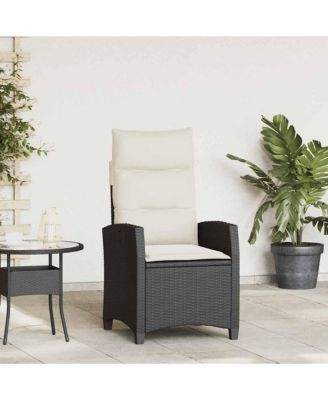 Reclining Garden Chair Black PE rattan Foldable