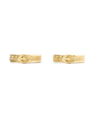 Gold Plated Buckle Hoop Earrings