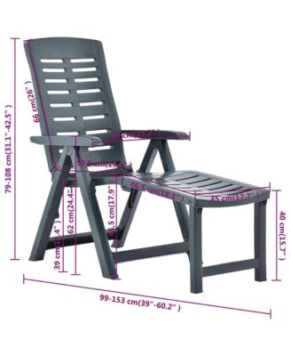 Sunlounger Green Plastic Medium Foldable Sunlounger Other Contemporary Folding Sun Lounger