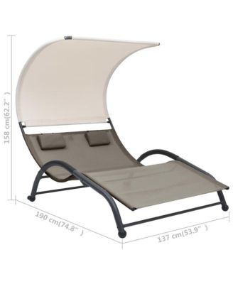 Sun Lounger Taupe Textilene, steel Double Double Sun Lounger