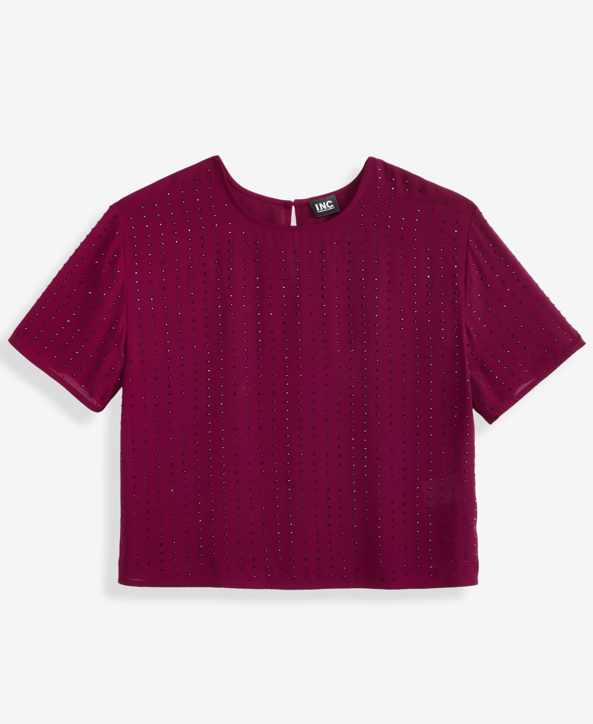 I.n.c. International Concepts Women's Embellished Short-Sleeve Top, Macy's Exclusive