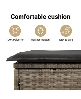 Garden Sofa Grey PE rattan, powder-coated steel, solid acacia wood