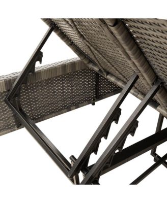 Patio Double Sun Lounger Gray PE Rattan Double