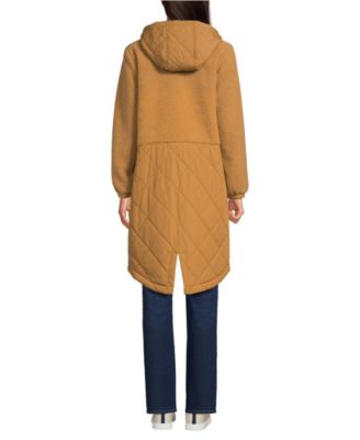 Women's High Pile Fleece Quilted Mixed Media Parka