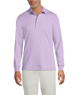 Men's Land's End Long Sleeve Cotton Supima Polo Shirt with Pocket