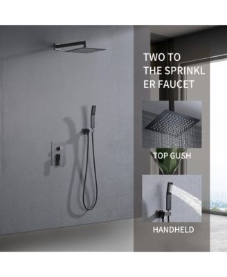 Shower System Shower Faucet Combo Set Wall Mounted with 10&amp;#x22; Rainfall Shower Head and Handheld Shower Faucet