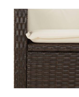 Reclining Garden Chair Set of 2 Brown PE rattan Standard