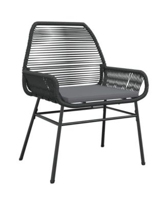 Garden Chair Black PE rattan Medium UV-resistant materials