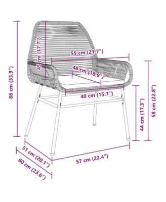 Garden Chair Grey PE rattan Medium Durable Garden Chair