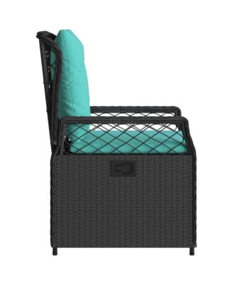 Reclining Patio Chair Black PE rattan Standard Size